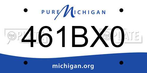 461BX0 Michigan License Plate