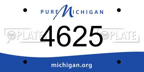 4625 Michigan License Plate