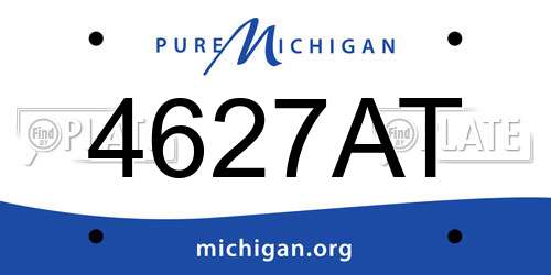 4627AT Michigan License Plate