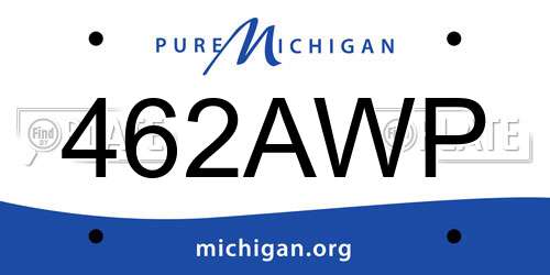 462AWP Michigan License Plate