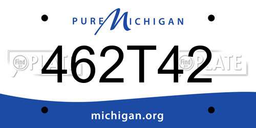 462T42 Michigan License Plate