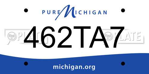462TA7 Michigan License Plate