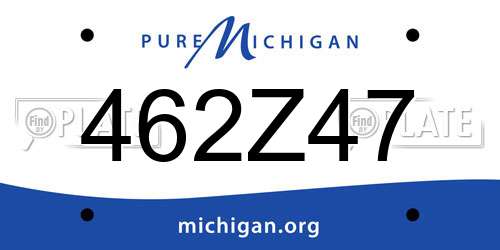 462Z47 Michigan License Plate