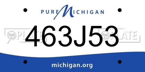 463J53 Michigan License Plate