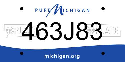 463J83 Michigan License Plate