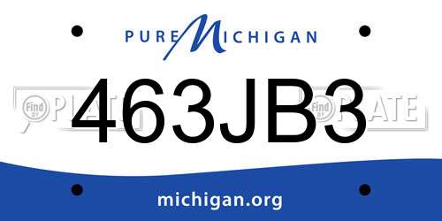 463JB3 Michigan License Plate