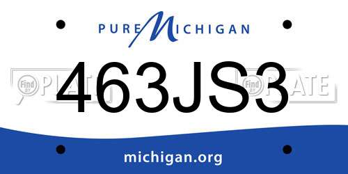 463JS3 Michigan License Plate