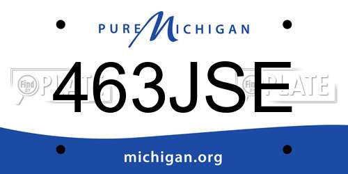 463JSE Michigan License Plate