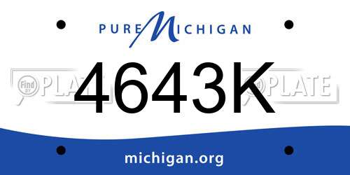 4643K Michigan License Plate