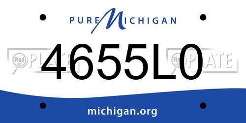4655L0 Michigan License Plate
