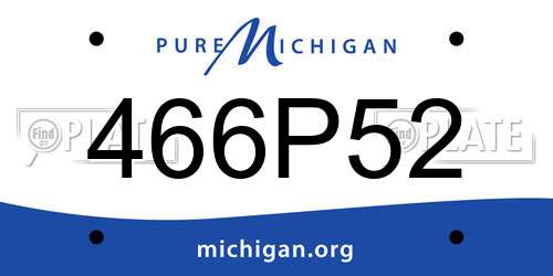 466P52 Michigan License Plate