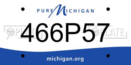 466P57 Michigan License Plate