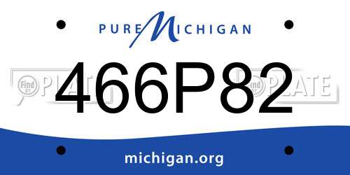 466P82 Michigan License Plate