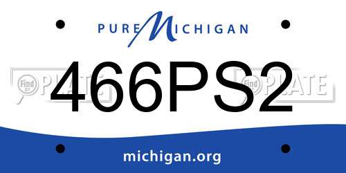 466PS2 Michigan License Plate