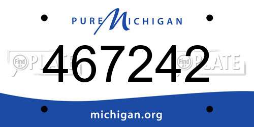 467242 Michigan License Plate