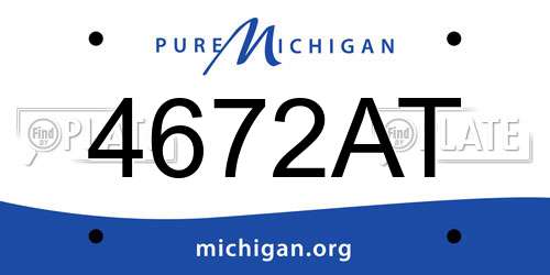 4672AT Michigan License Plate