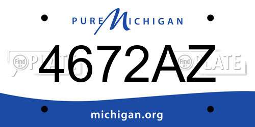 4672AZ Michigan License Plate