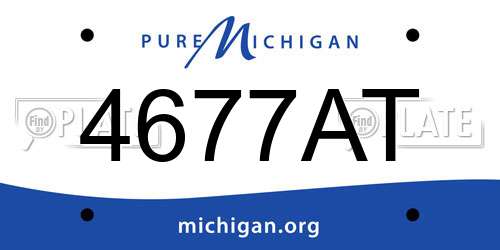 4677AT Michigan License Plate