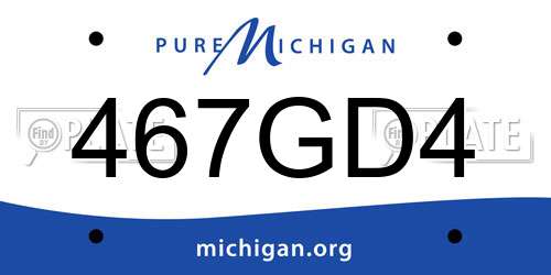 467GD4 Michigan License Plate