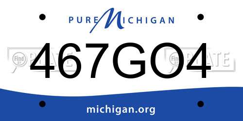 467GO4 Michigan License Plate