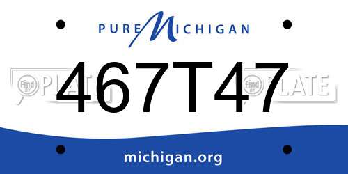 467T47 Michigan License Plate