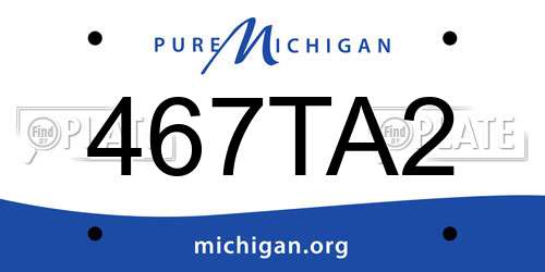 467TA2 Michigan License Plate