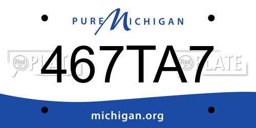467TA7 Michigan License Plate