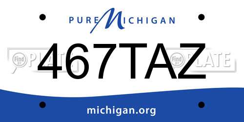 467TAZ Michigan License Plate