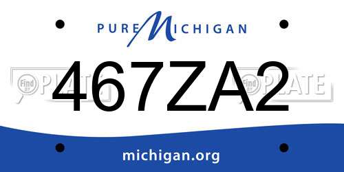 467ZA2 Michigan License Plate