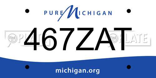 467ZAT Michigan License Plate