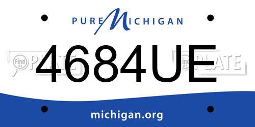 4684UE Michigan License Plate