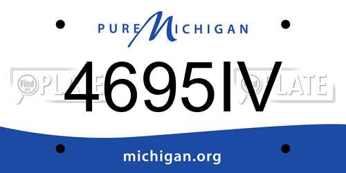 4695IV Michigan License Plate