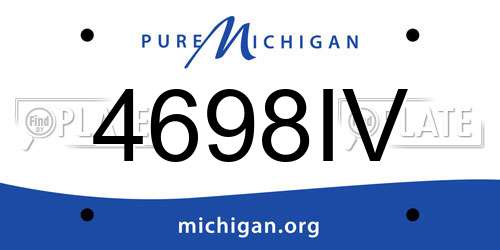4698IV Michigan License Plate