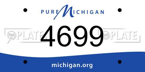 4699 Michigan License Plate