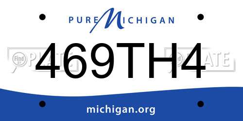 469TH4 Michigan License Plate