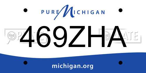 469ZHA Michigan License Plate