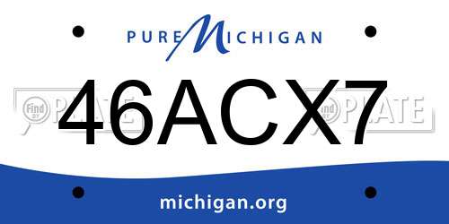 46ACX7 Michigan License Plate