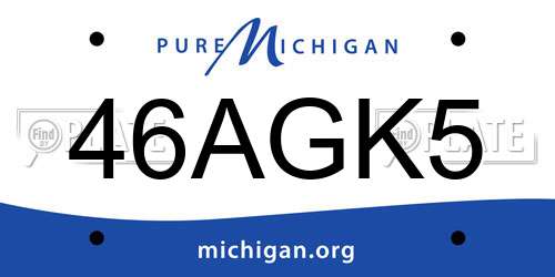 46AGK5 Michigan License Plate