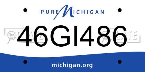 46GI486 Michigan License Plate