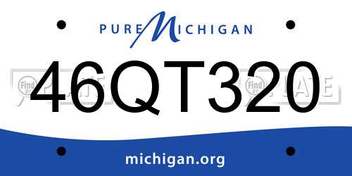 46QT320 Michigan License Plate