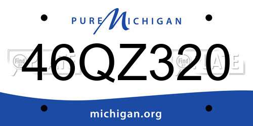 46QZ320 Michigan License Plate