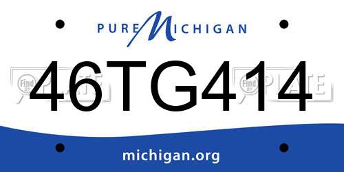 46TG414 Michigan License Plate