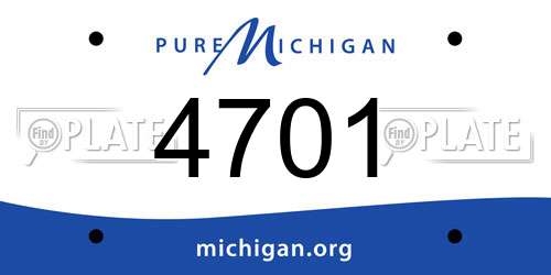 4701 Michigan License Plate
