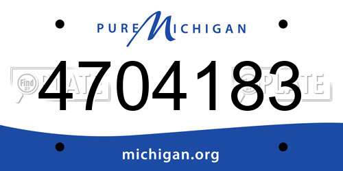 4704183 Michigan License Plate