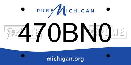 470BN0 Michigan License Plate
