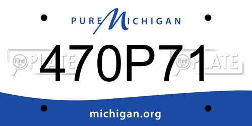 470P71 Michigan License Plate
