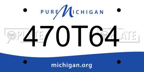 470T64 Michigan License Plate
