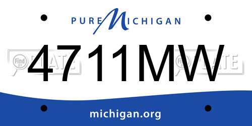 4711MW Michigan License Plate