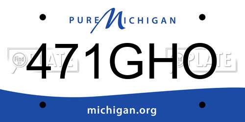 471GHO Michigan License Plate