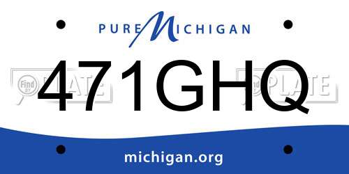 471GHQ Michigan License Plate